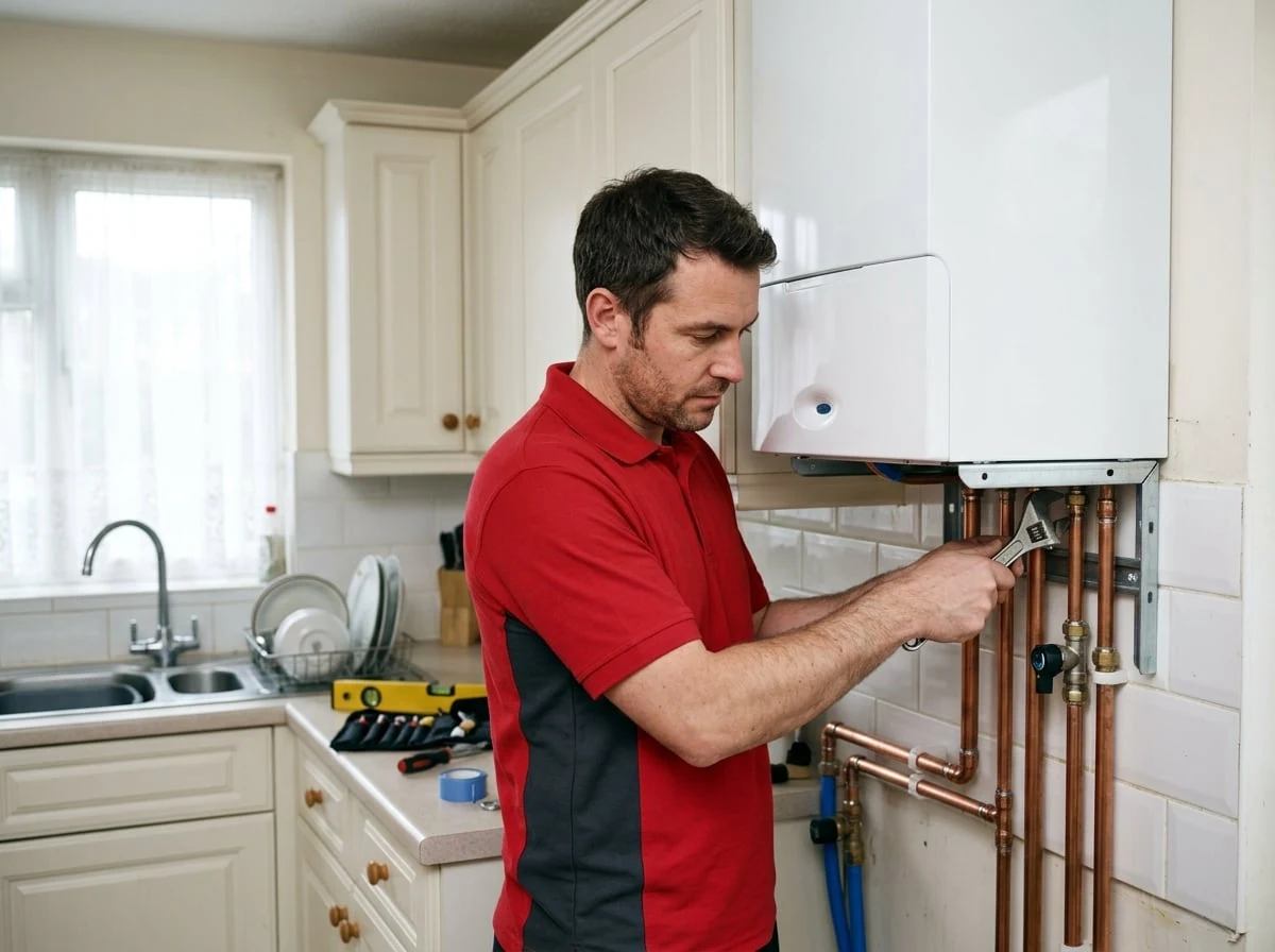 Battersea Plumbers 247 engineer installing a new combi boiler in Battersea